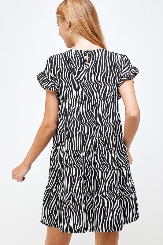 Tiered Zebra Print Dress