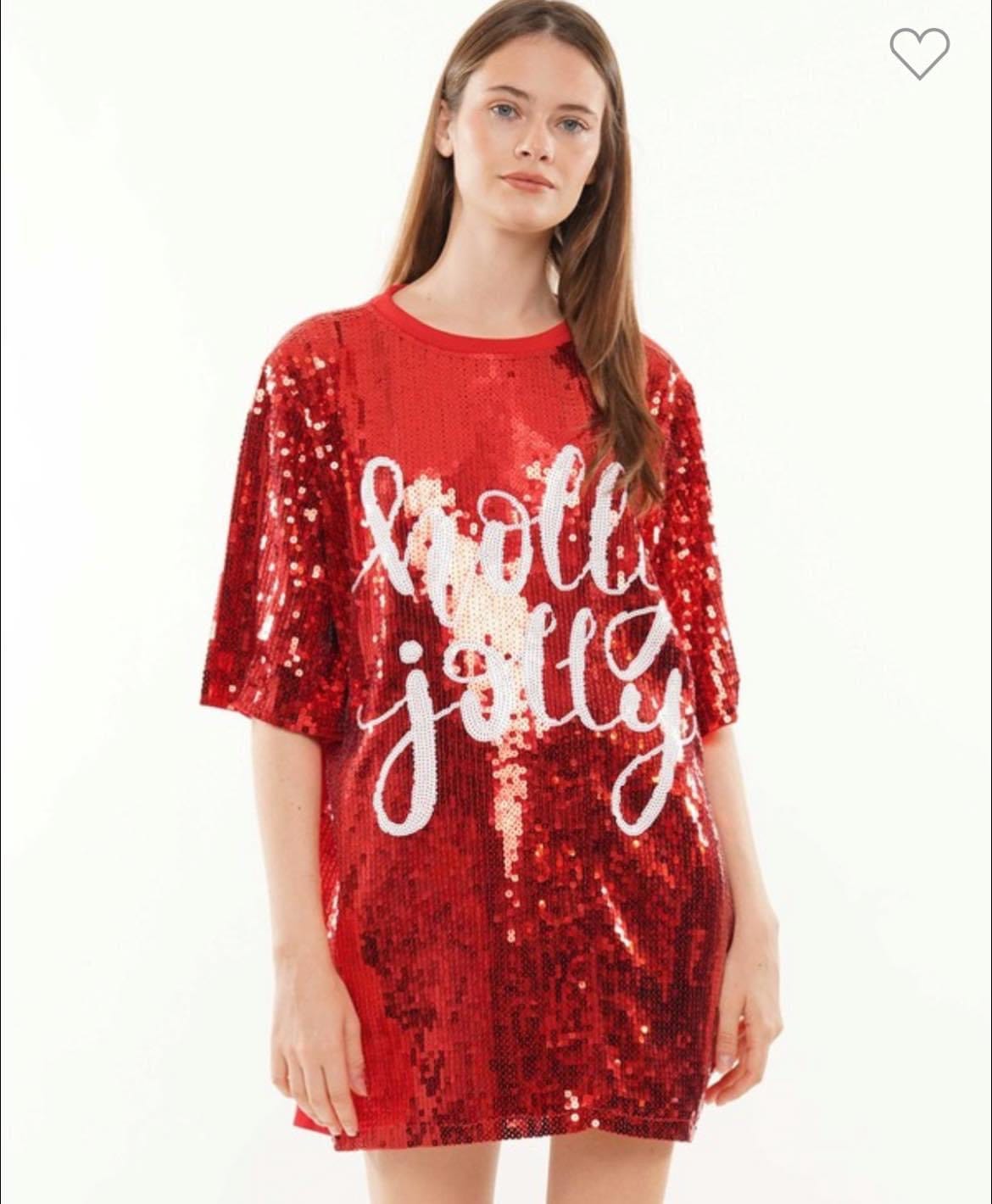 Red sequin Holly dress
